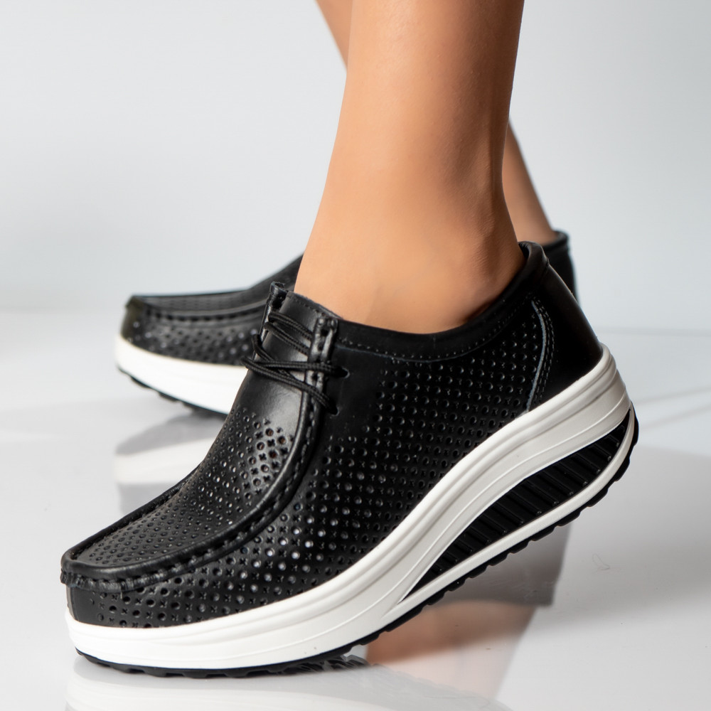 Pantofi dama casual negri piele naturala samra - poza 1