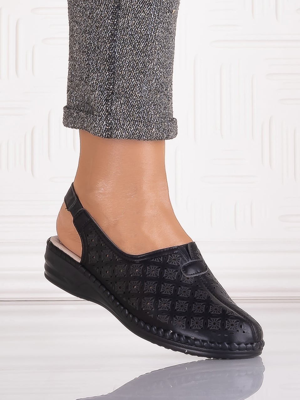 Pantofi Dama casual Negrii din Piele Ecologica Adnana - poza 2