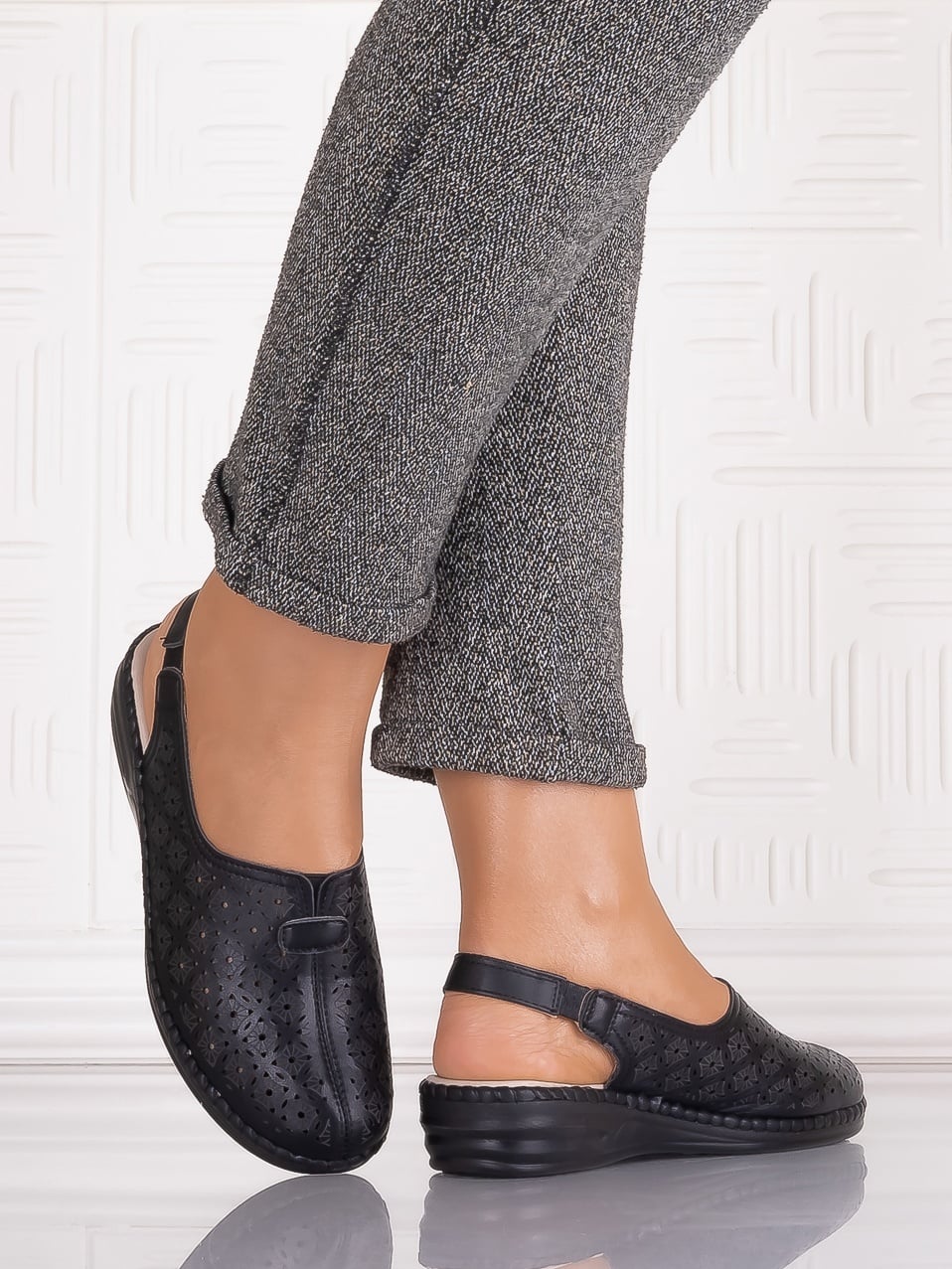 Pantofi Dama casual Negrii din Piele Ecologica Adnana - poza 3