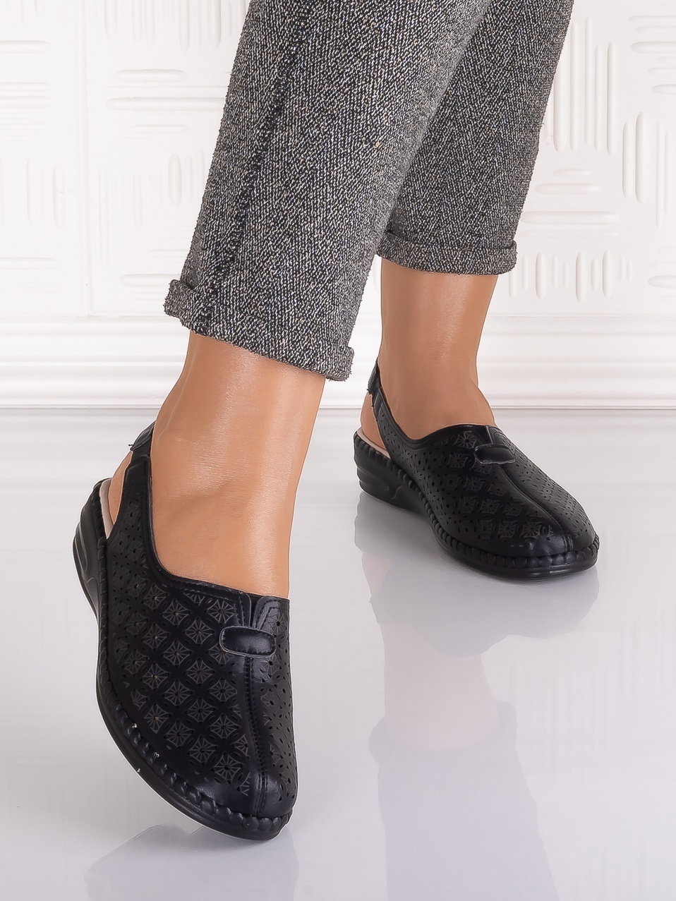 Pantofi Dama casual Negrii din Piele Ecologica Adnana - poza 4
