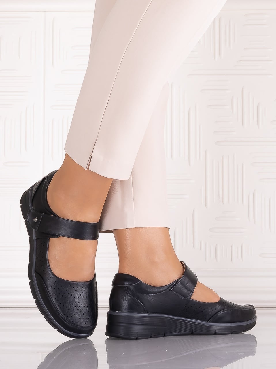 Pantofi dama casual Negrii din Piele Ecologică Anabelle