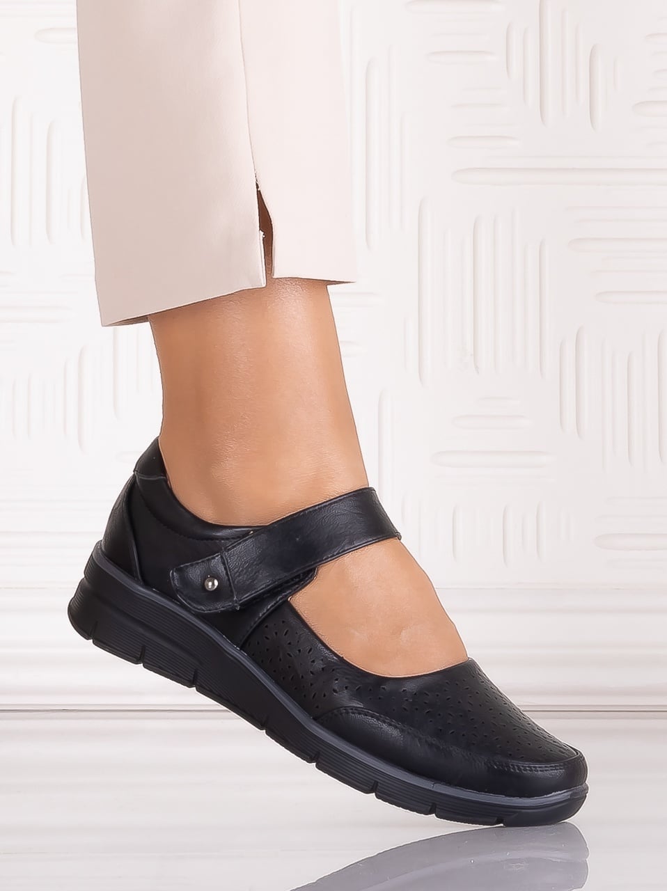 Pantofi dama casual Negrii din Piele Ecologică Anabelle - poza 2
