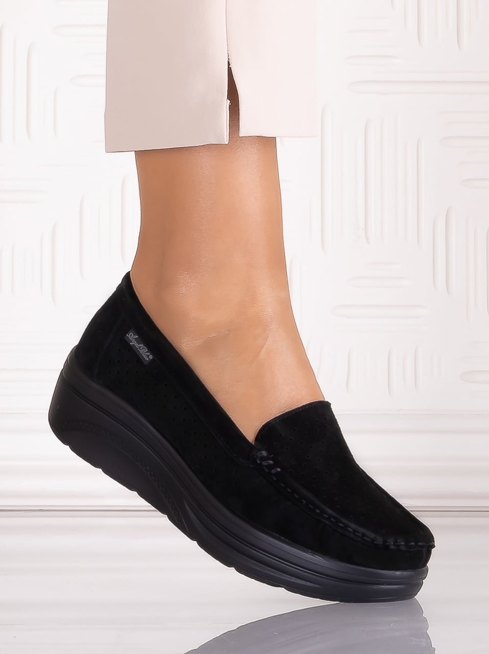 Pantofi dama casual Negrii din Piele Naturala Anastassia - poza 2