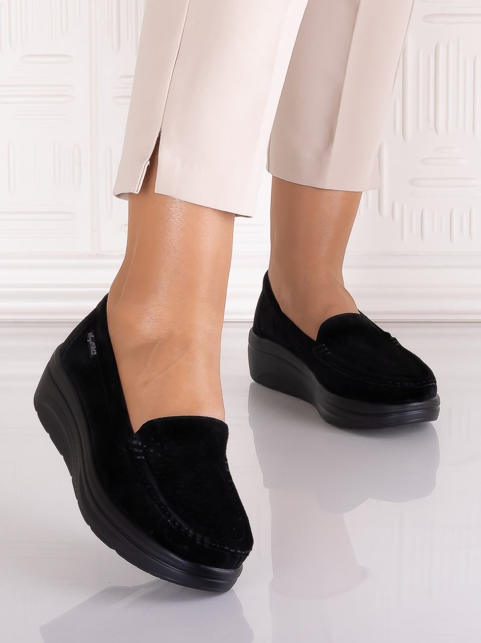 Pantofi dama casual Negrii din Piele Naturala Anastassia - poza 4