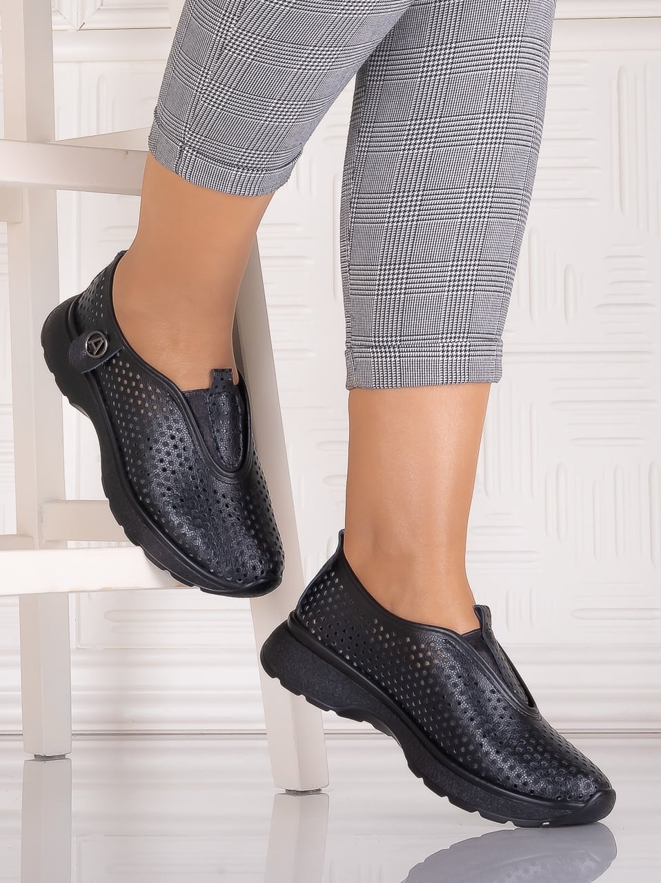 Pantofi dama casual Negrii din Piele Naturala Elenor - poza 2