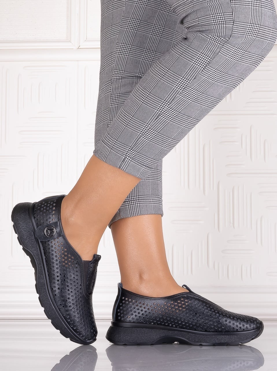 Pantofi dama casual Negrii din Piele Naturala Elenor - poza 5