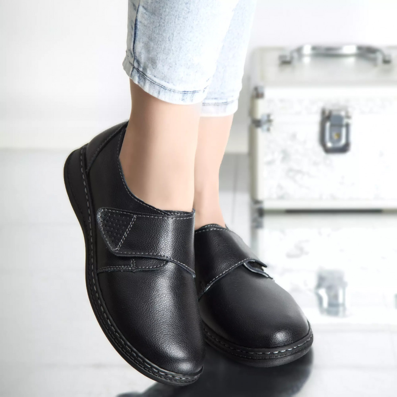 Pantofi dama casual Negru din piele naturala Felicy - poza 2