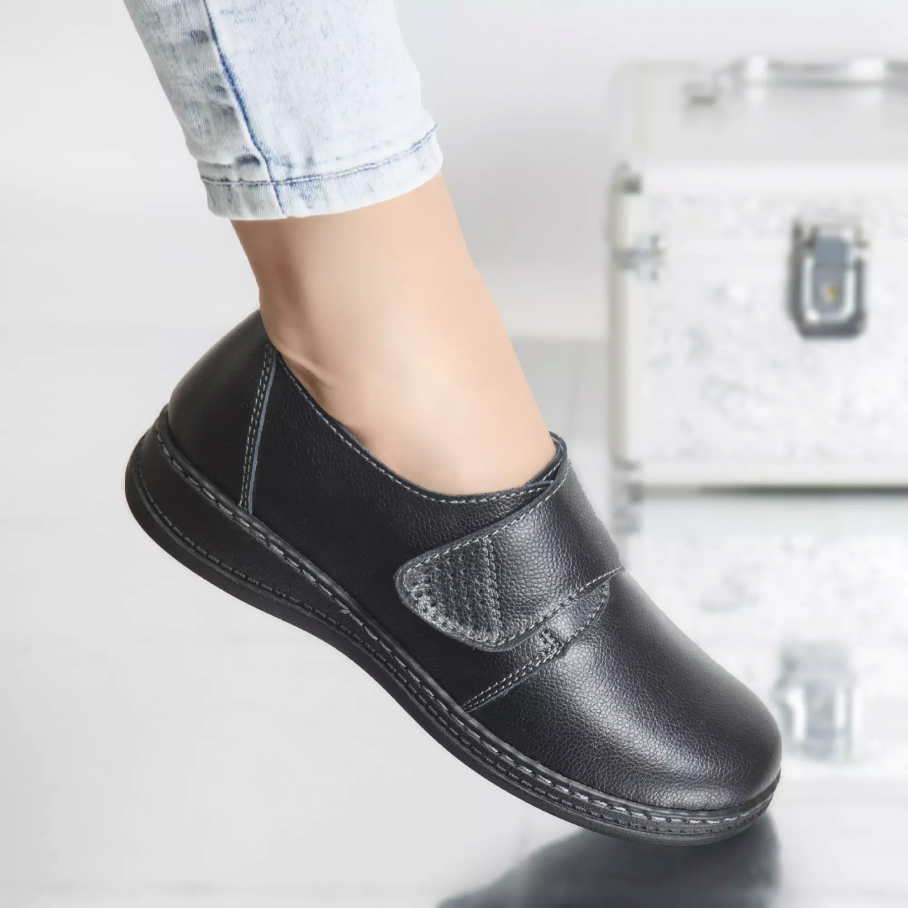 Pantofi dama casual Negru din piele naturala Felicy - poza 4