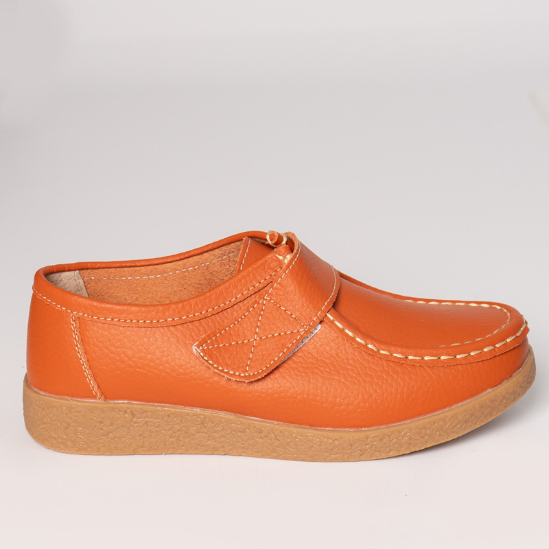 Pantofi dama casual portocalii piele naturala chloly - poza 4