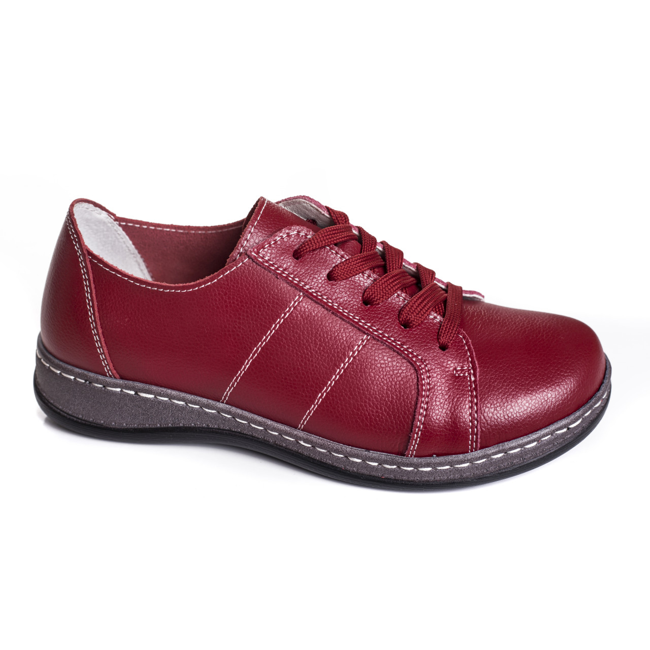 Pantofi dama casual rosii din piele naturala bety - poza 4