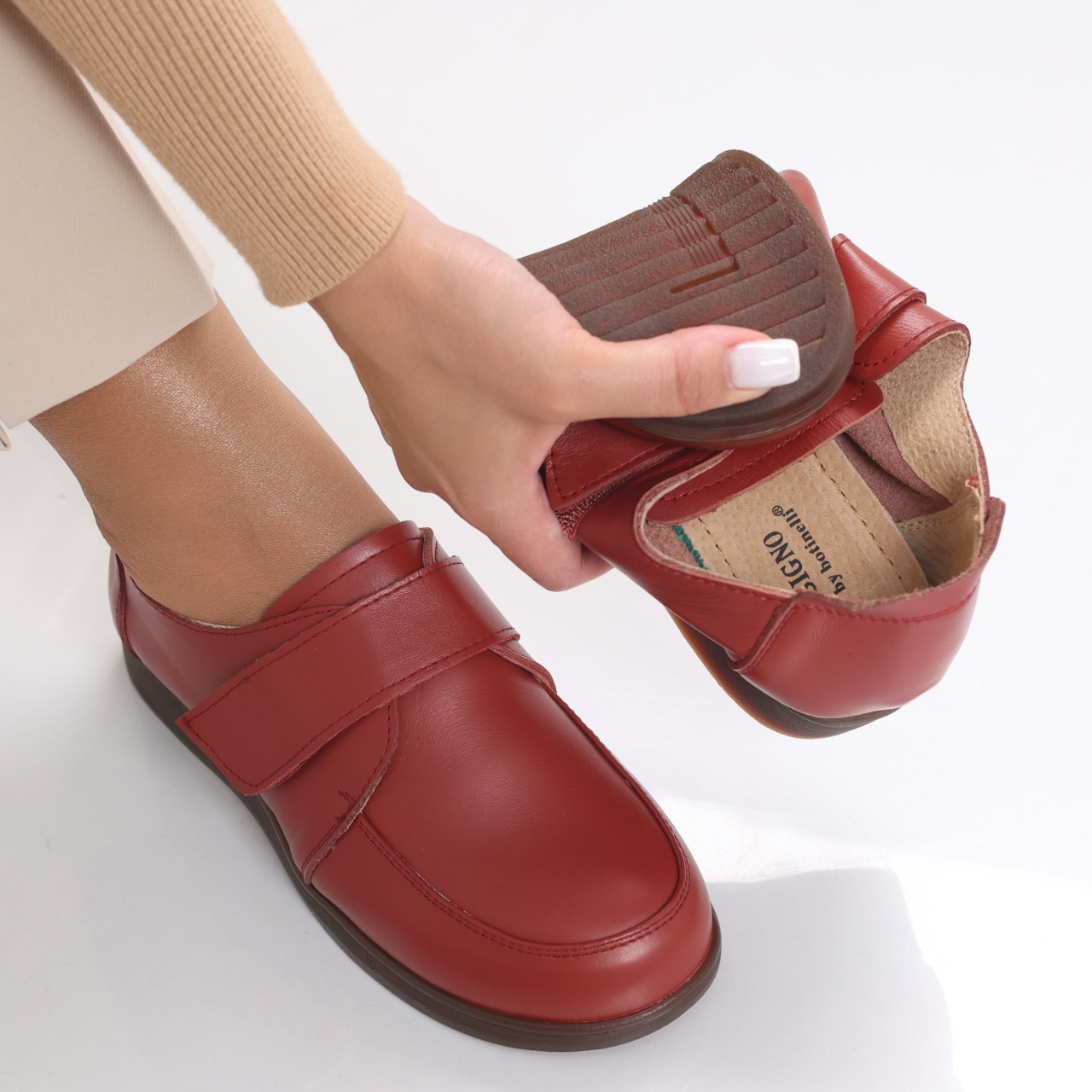 Pantofi dama casual Rosii din Piele Naturala Jarin - poza 2