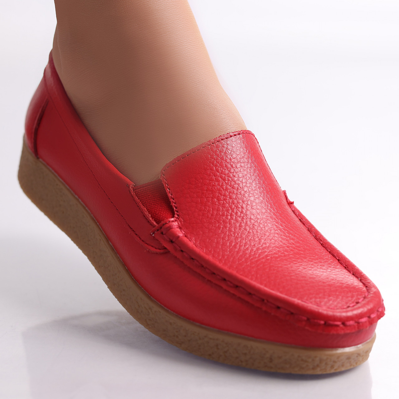 Pantofi dama casual Rosii piele naturala Danina - poza 1