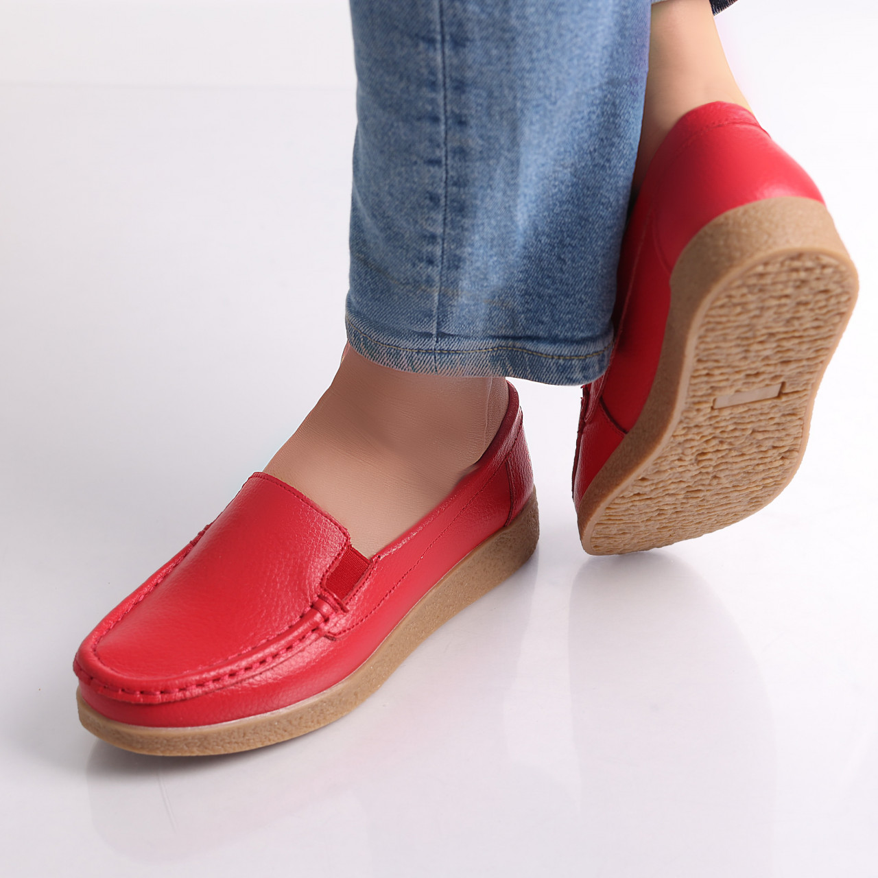 Pantofi dama casual Rosii piele naturala Danina - poza 4