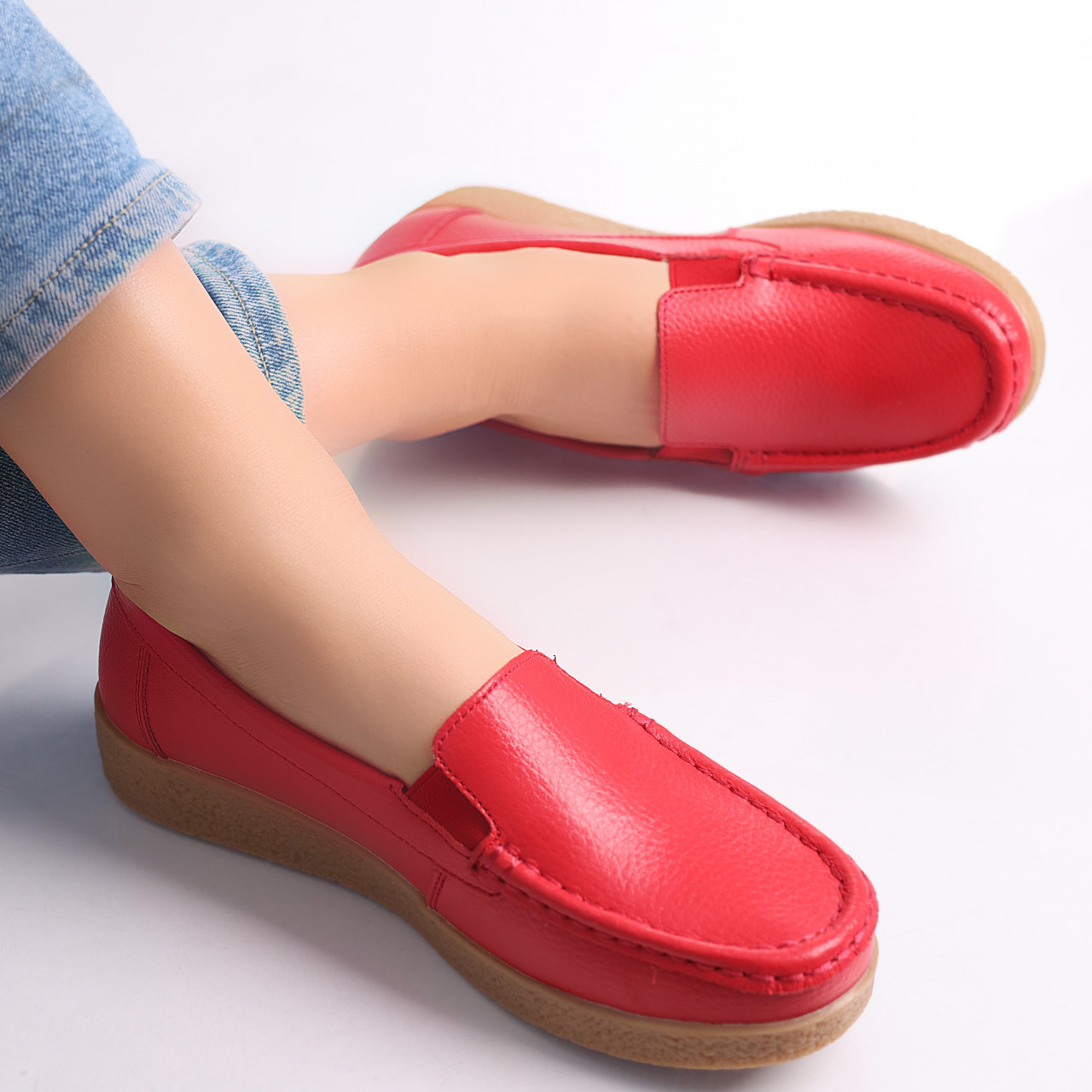 Pantofi dama casual Rosii piele naturala Danina - poza 5