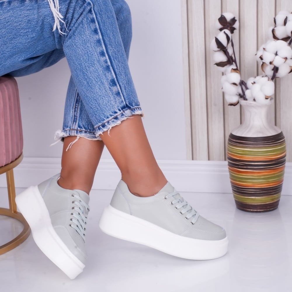 Pantofi dama casual Verde Menta din Piele Naturala Bria - poza 1