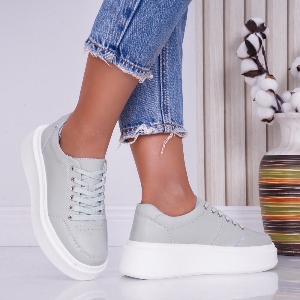 Pantofi dama casual Verde Menta din Piele Naturala Bria - poza 3