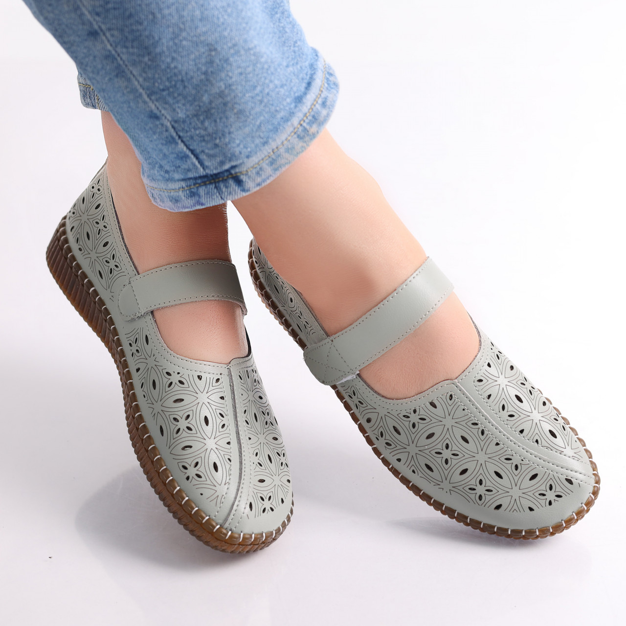 Pantofi dama casual Verzi din Piele Ecologica Amata - poza 4