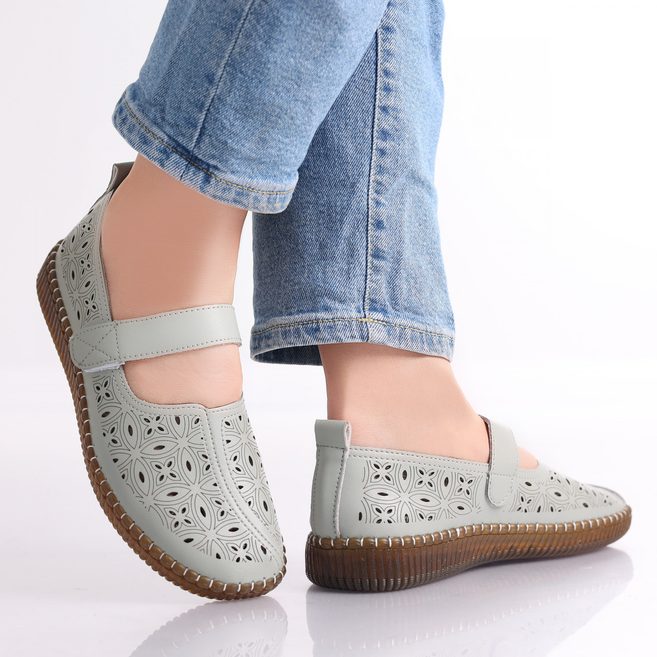Pantofi dama casual Verzi din Piele Ecologica Amata - poza 5