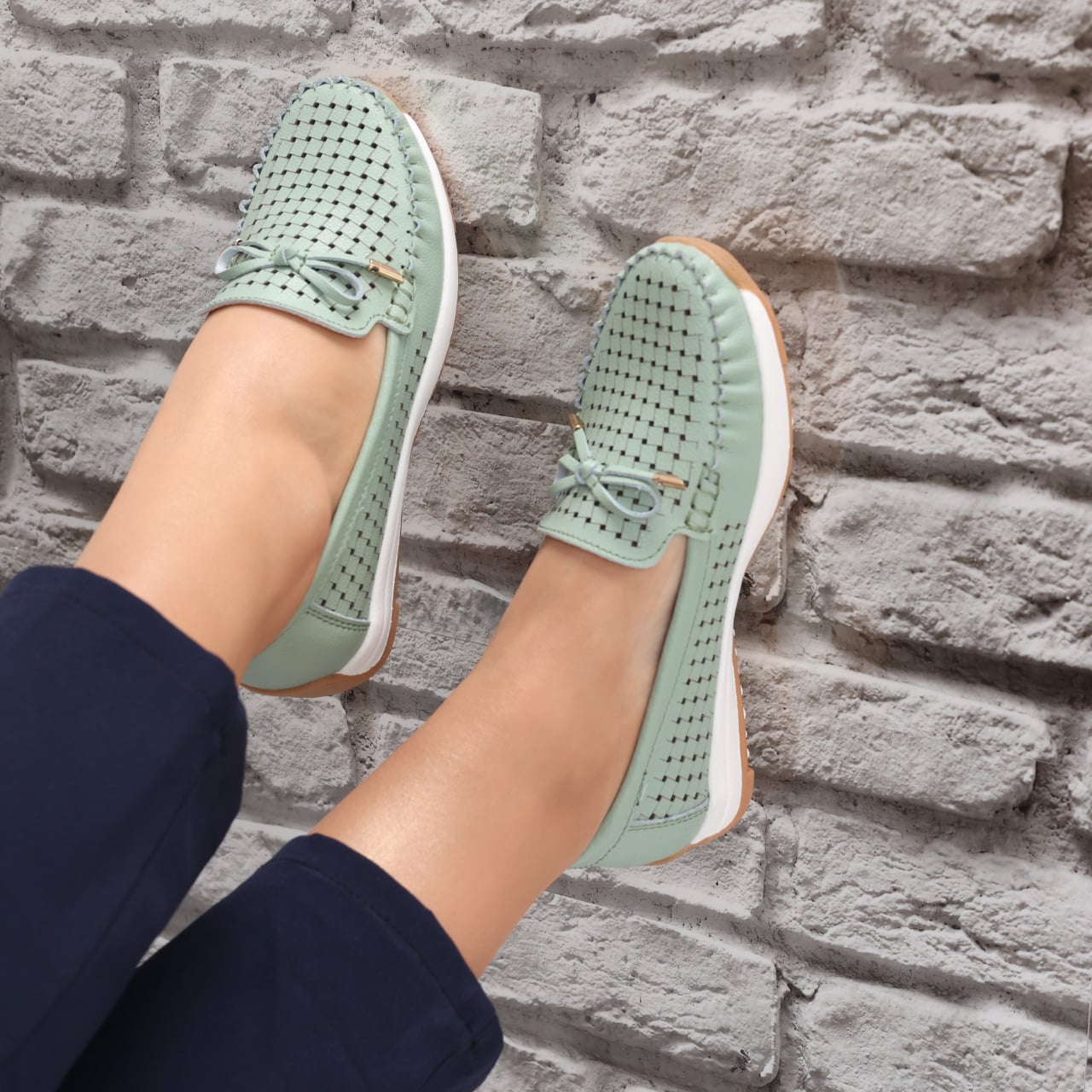 Pantofi dama casual Verzi din Piele Naturala Alinca - poza 1