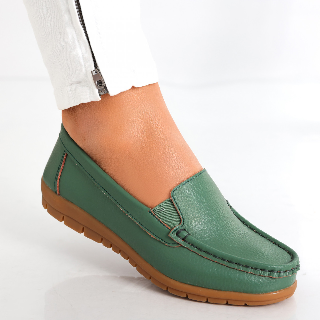 Pantofi dama casual Verzi din Piele Naturala Comoi - poza 3