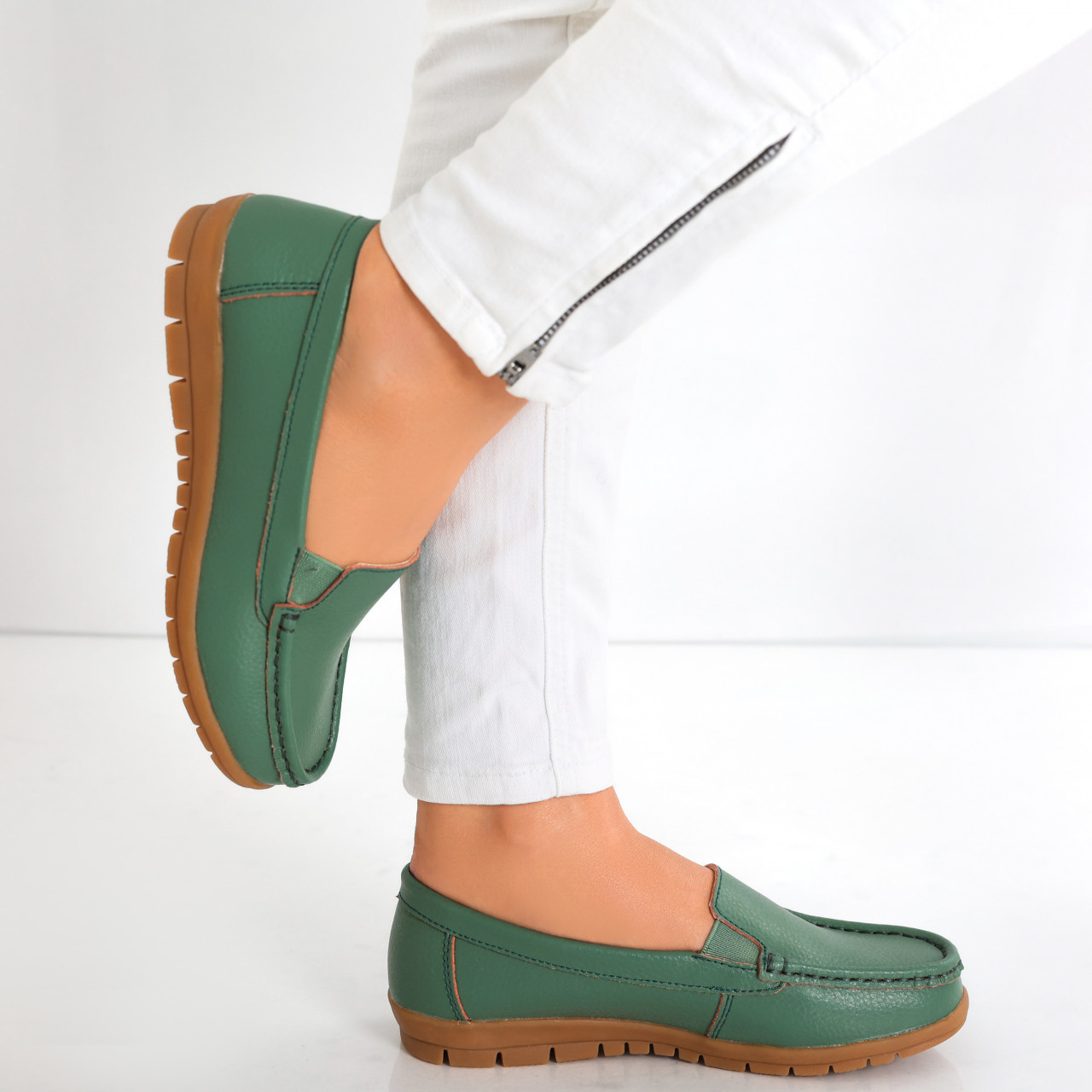 Pantofi dama casual Verzi din Piele Naturala Comoi - poza 5