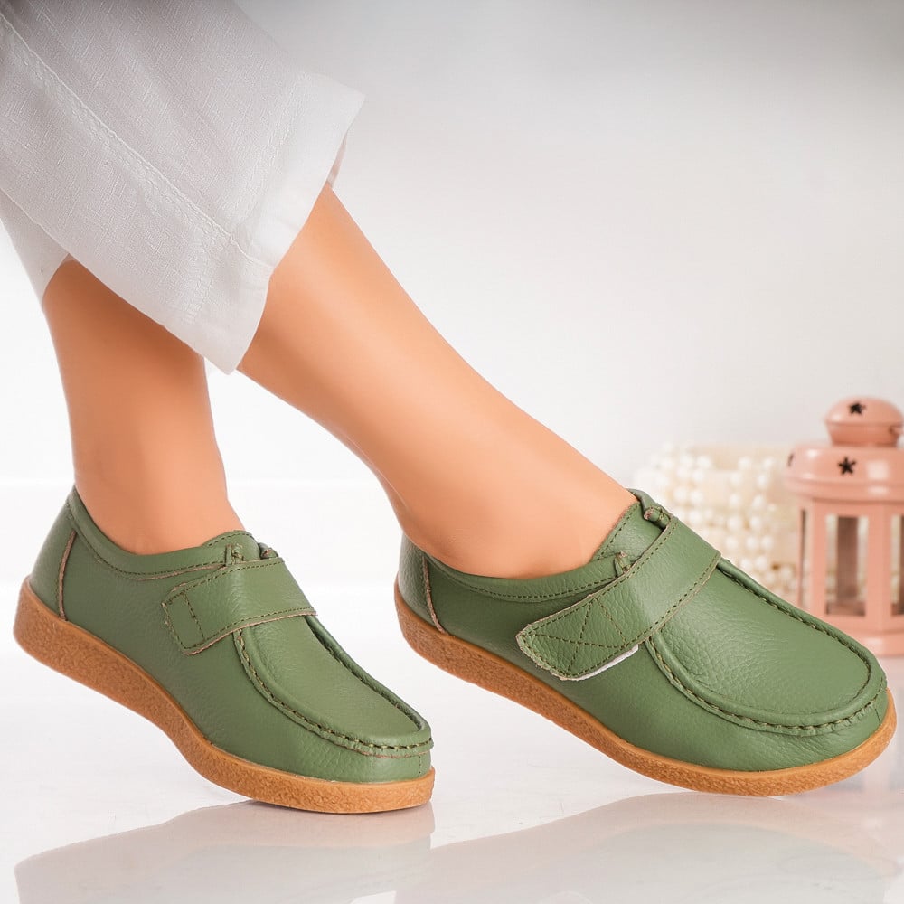 Pantofi dama casual Verzi piele naturala chloly - poza 1