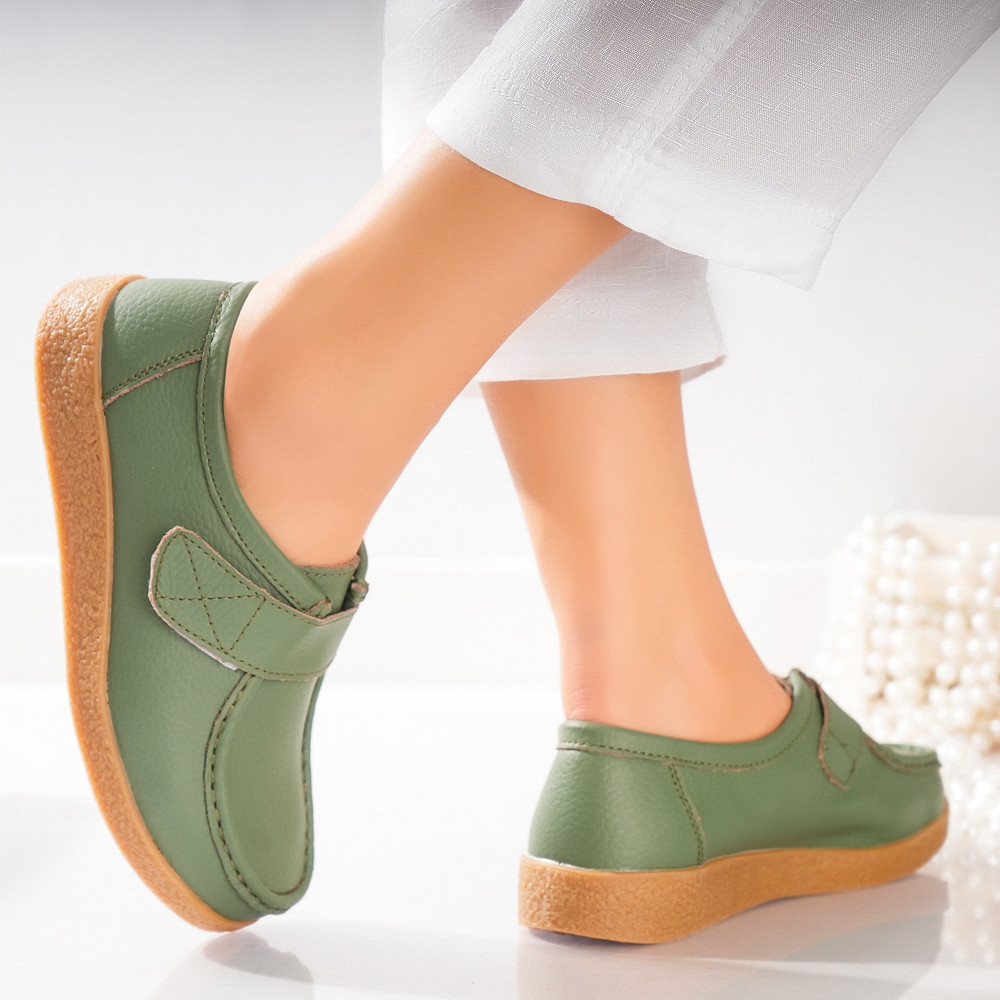 Pantofi dama casual Verzi piele naturala chloly - poza 4