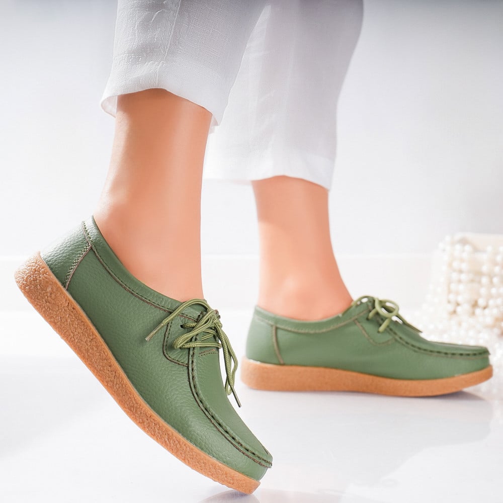 Pantofi dama casual Verzi piele naturala lucy - poza 3