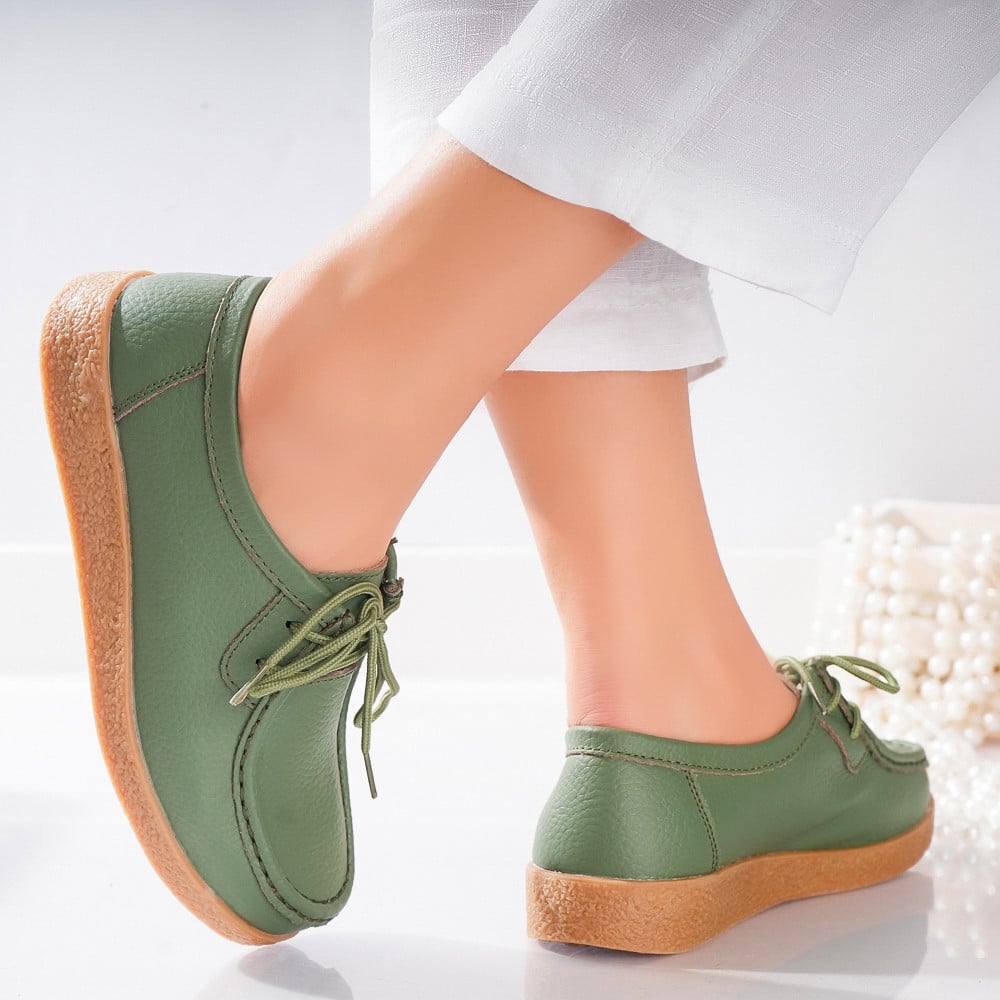 Pantofi dama casual Verzi piele naturala lucy - poza 4