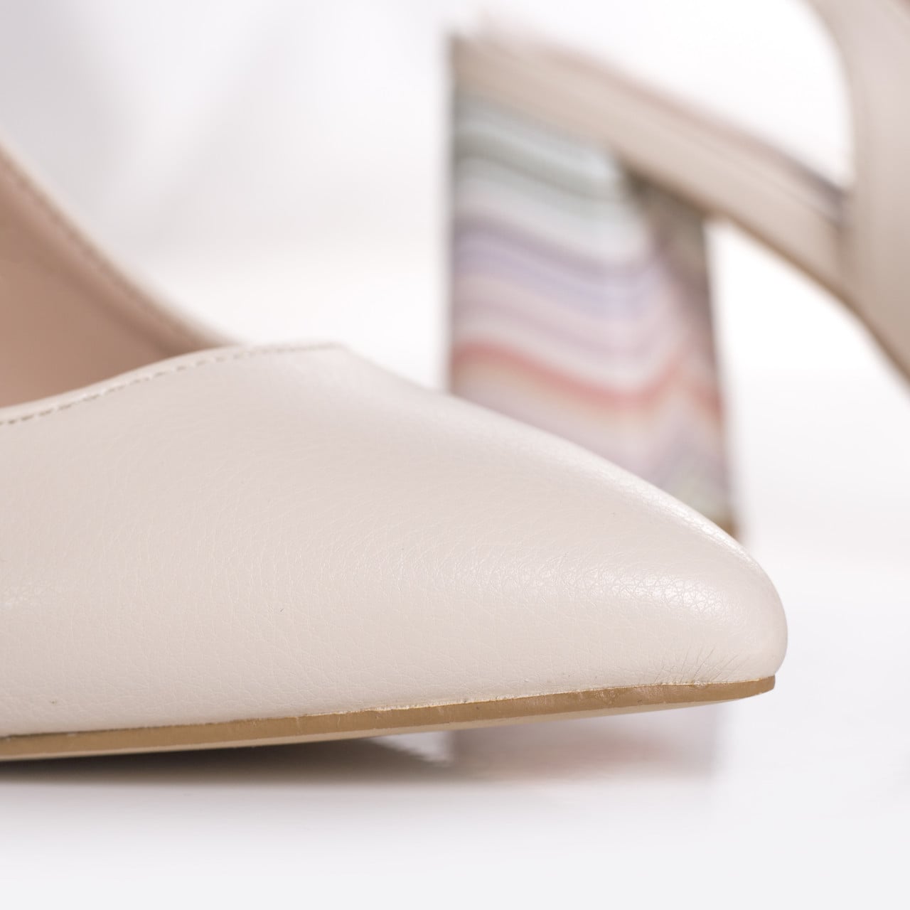 Pantofi dama crem piele ecologica roslin - poza 3