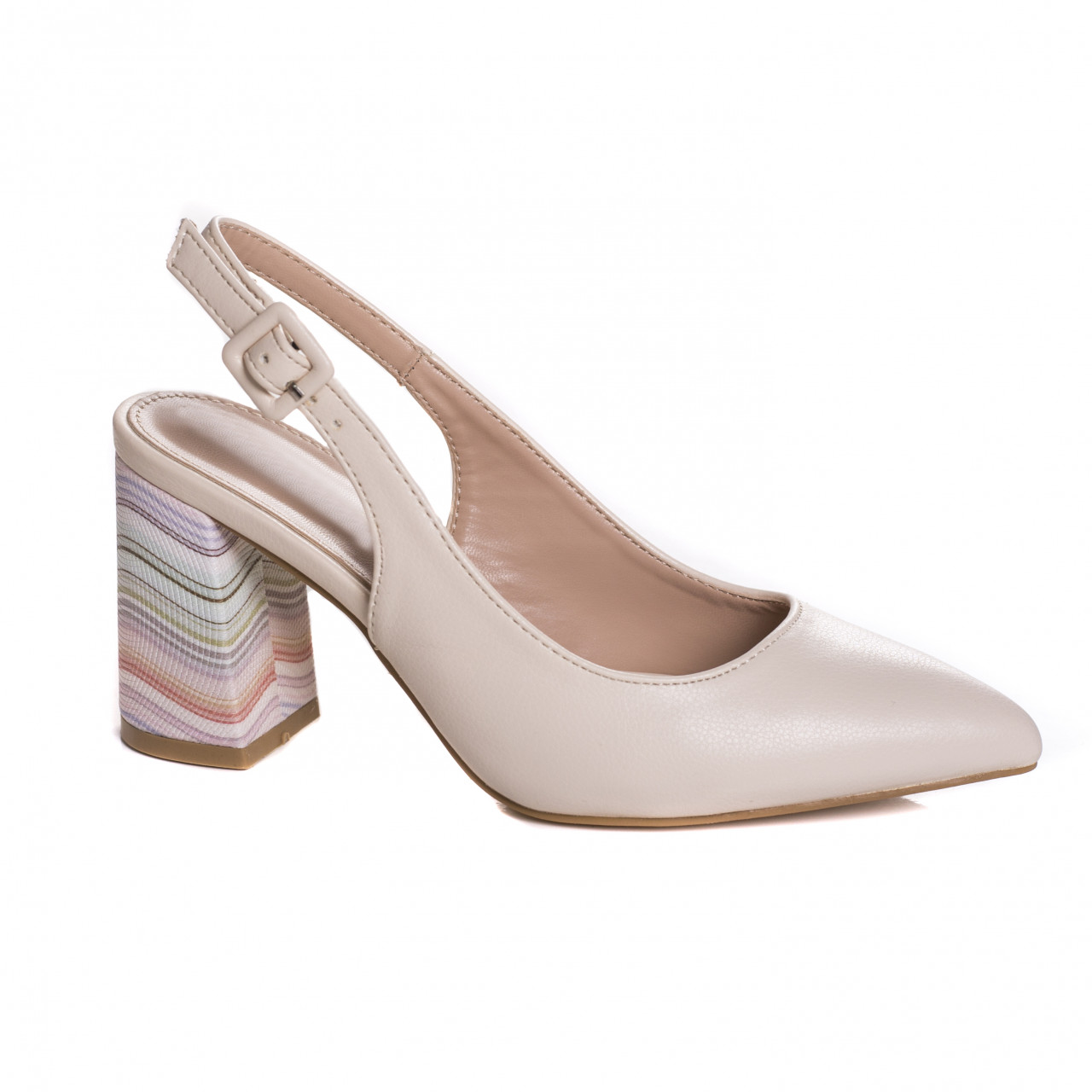 Pantofi dama crem piele ecologica roslin - poza 5