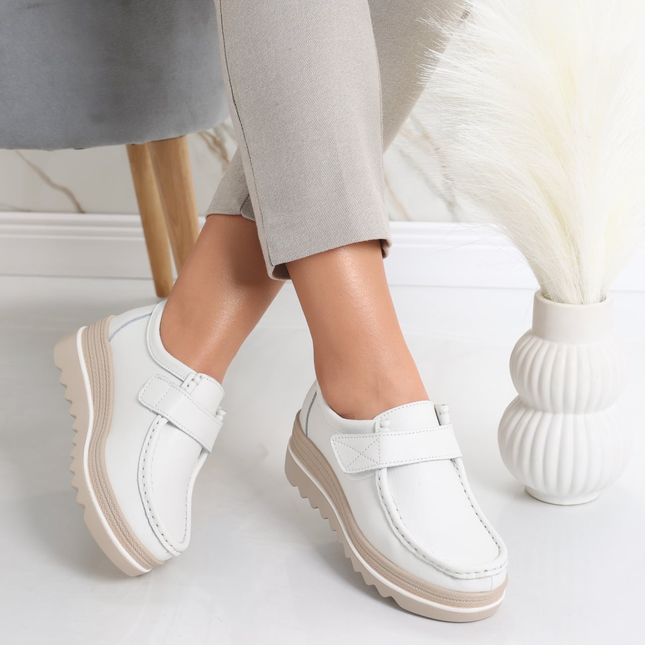 Pantofi dama cu platforma Albi din Piele Naturala Anera - poza 1