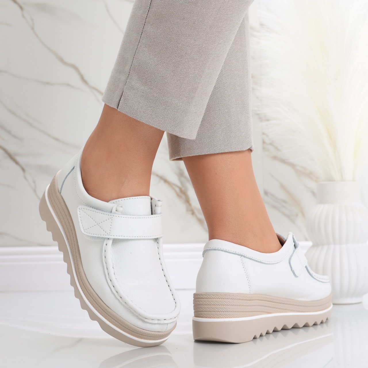 Pantofi dama cu platforma Albi din Piele Naturala Anera - poza 2