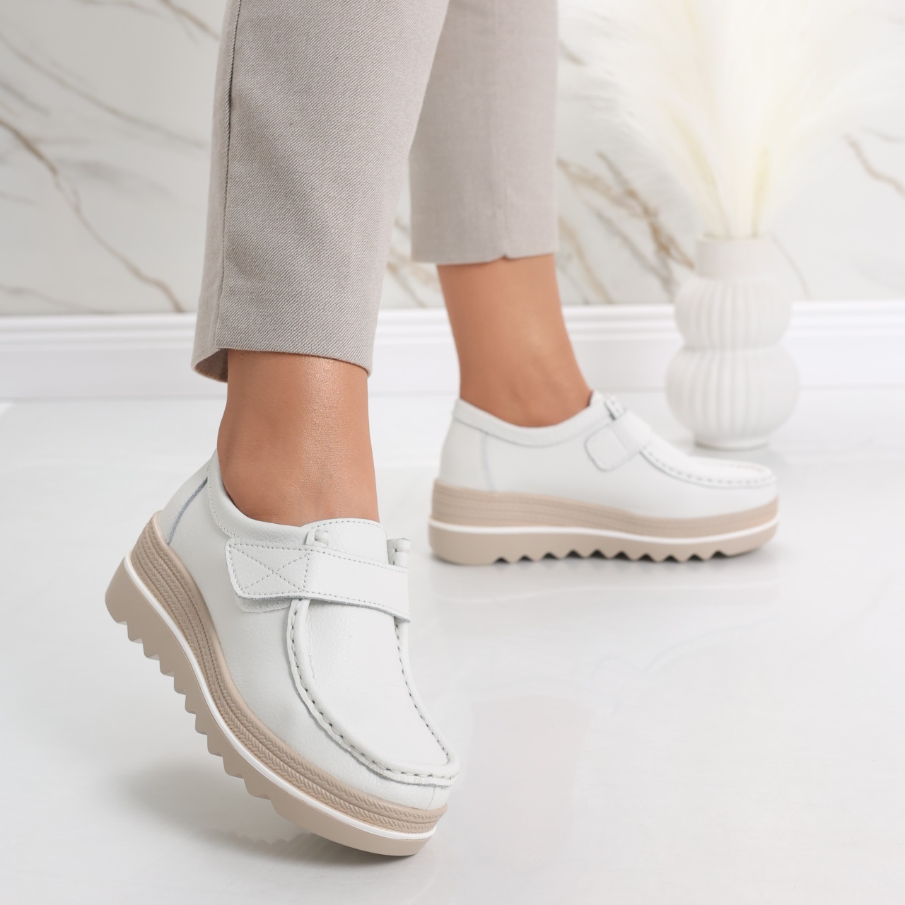 Pantofi dama cu platforma Albi din Piele Naturala Anera - poza 3