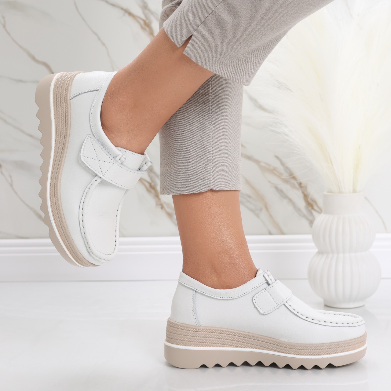 Pantofi dama cu platforma Albi din Piele Naturala Anera - poza 4