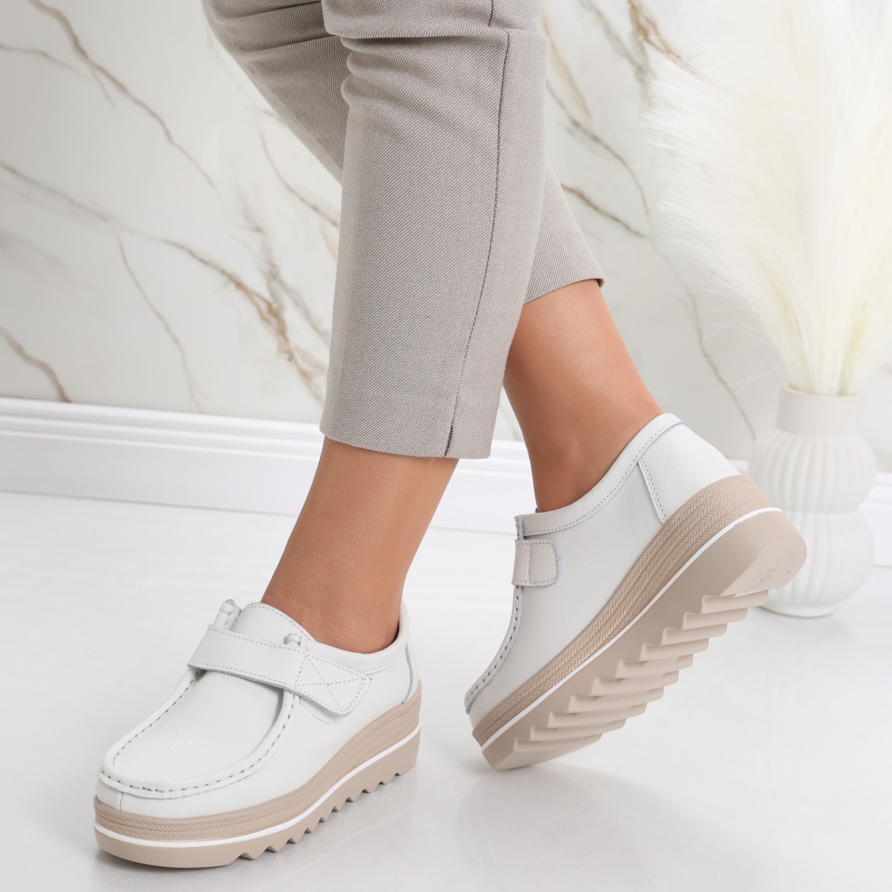 Pantofi dama cu platforma Albi din Piele Naturala Anera - poza 5