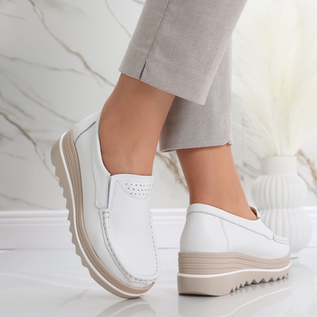 Pantofi dama cu platforma Albi din Piele Naturala Gabrena - poza 1