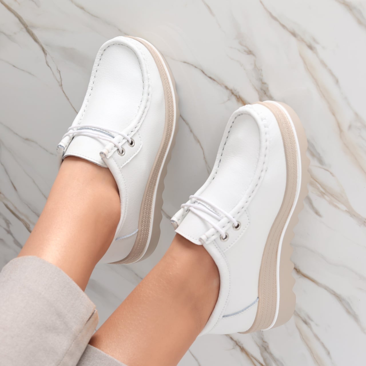 Pantofi dama cu platforma Albi din Piele Naturala Jasya - poza 5