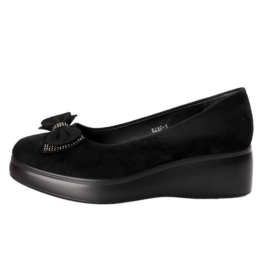 Pantofi Dama cu Platforma Negri din Piele Ecologica Intoarsa Aresa - poza 5