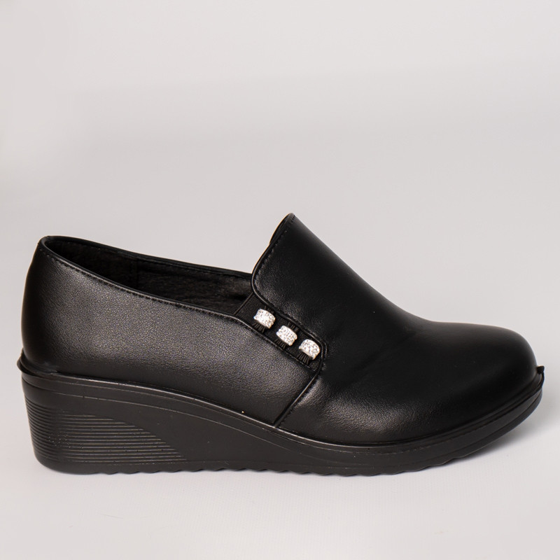 Pantofi dama cu platforma negri piele ecologica alka - poza 4