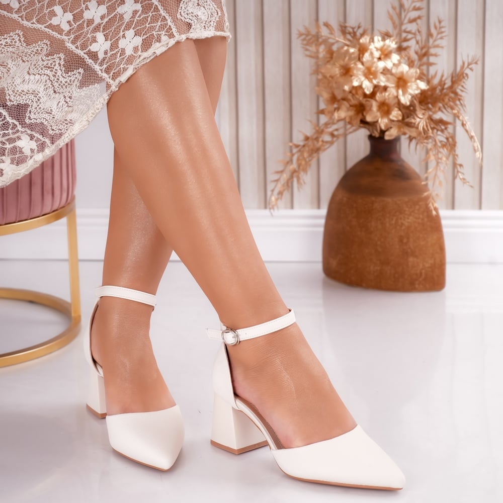 Pantofi dama cu toc Bej din Textil Desea - poza 1