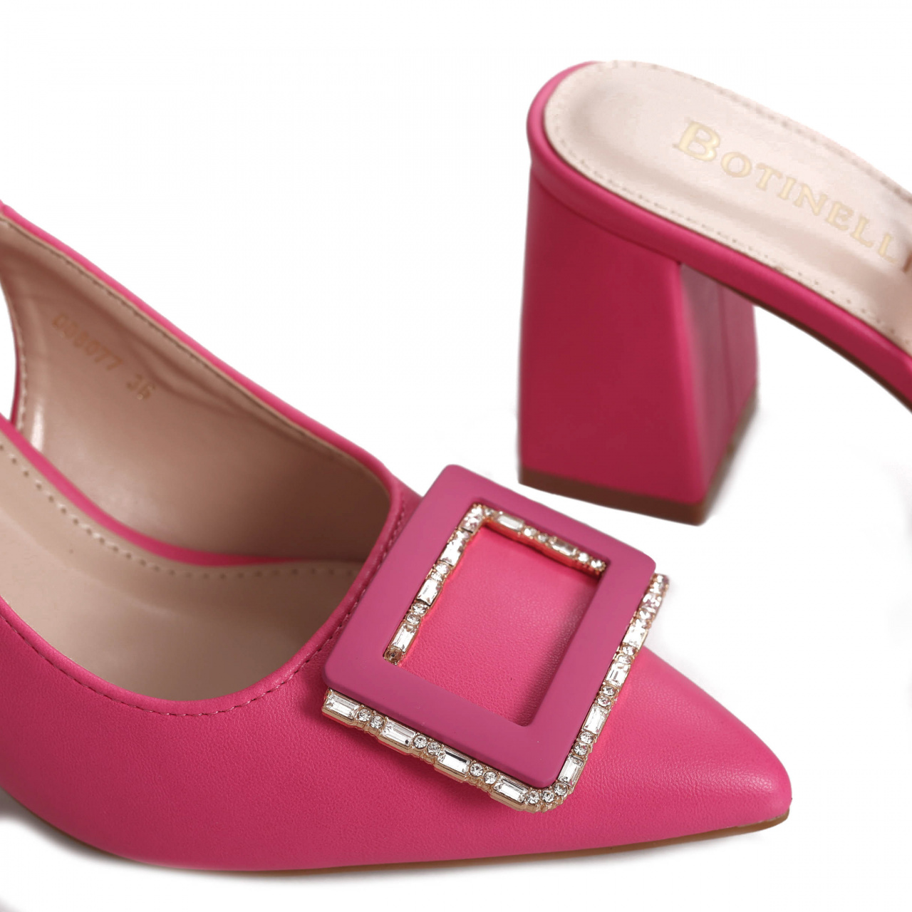 Pantofi dama cu toc Fucsia din Piele Ecologica Naja - poza 5