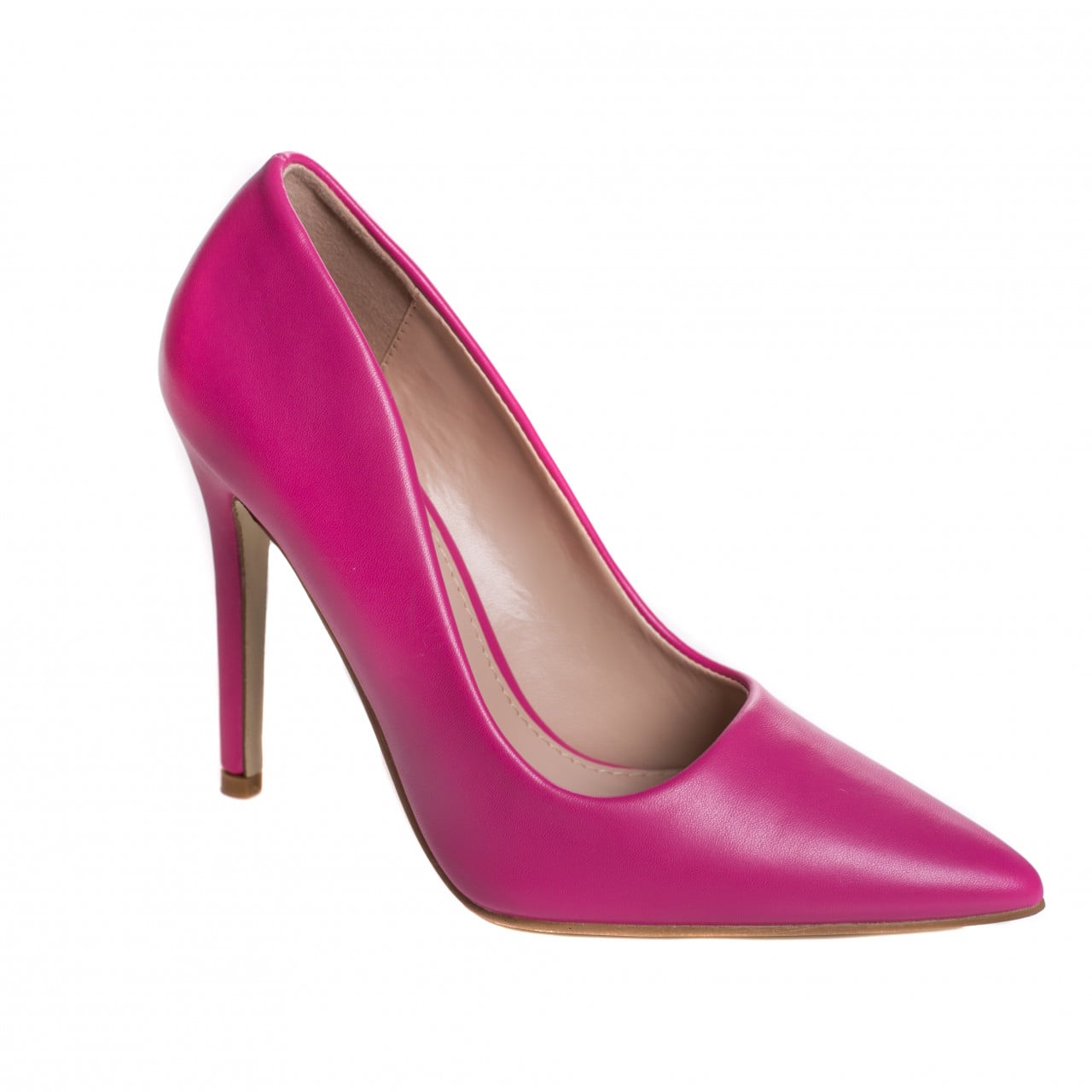 Pantofi dama cu toc fucsia din piele ecologica senna - poza 5