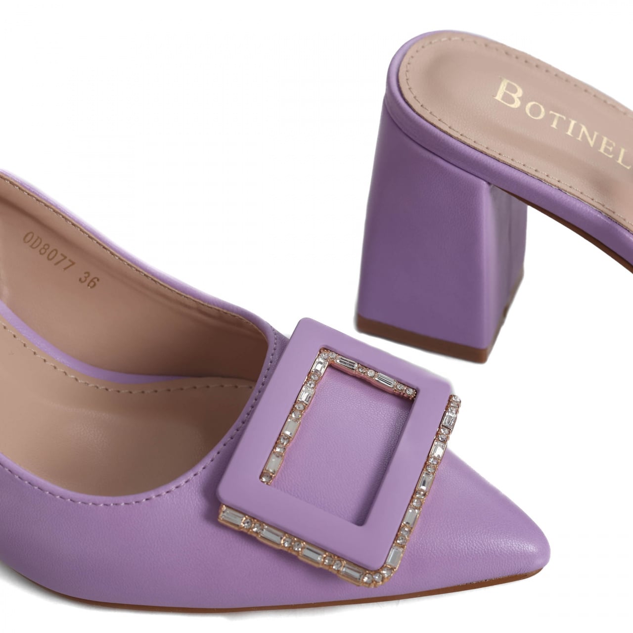 Pantofi dama cu toc Mov din Piele Ecologica Naja - poza 5