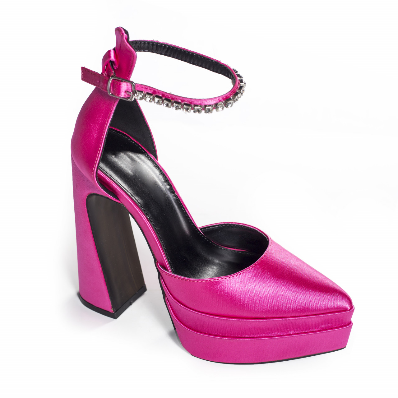 Pantofi dama fucsia cu toc saten izabel - poza 4