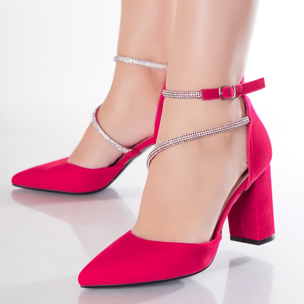 Pantofi dama Fucsia din Piele Ecologica Intoarsa Adiba - poza 3