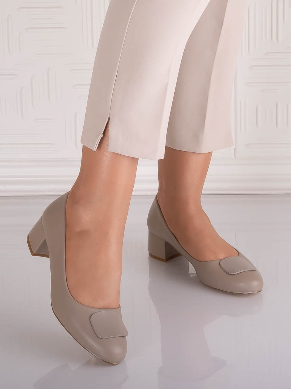 Pantofi dama Kaki din Piele Ecologica Mariva - poza 1