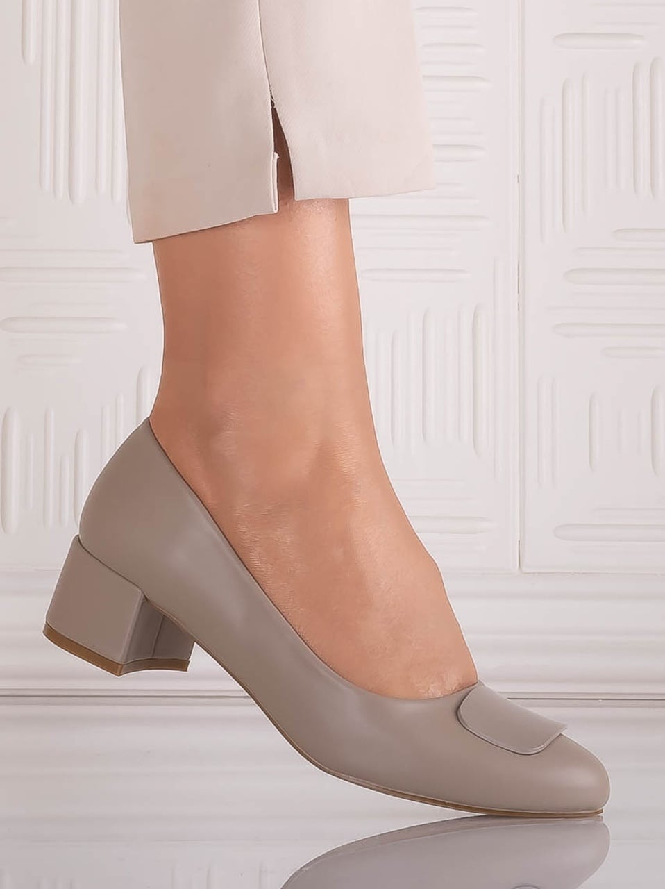 Pantofi dama Kaki din Piele Ecologica Mariva - poza 2