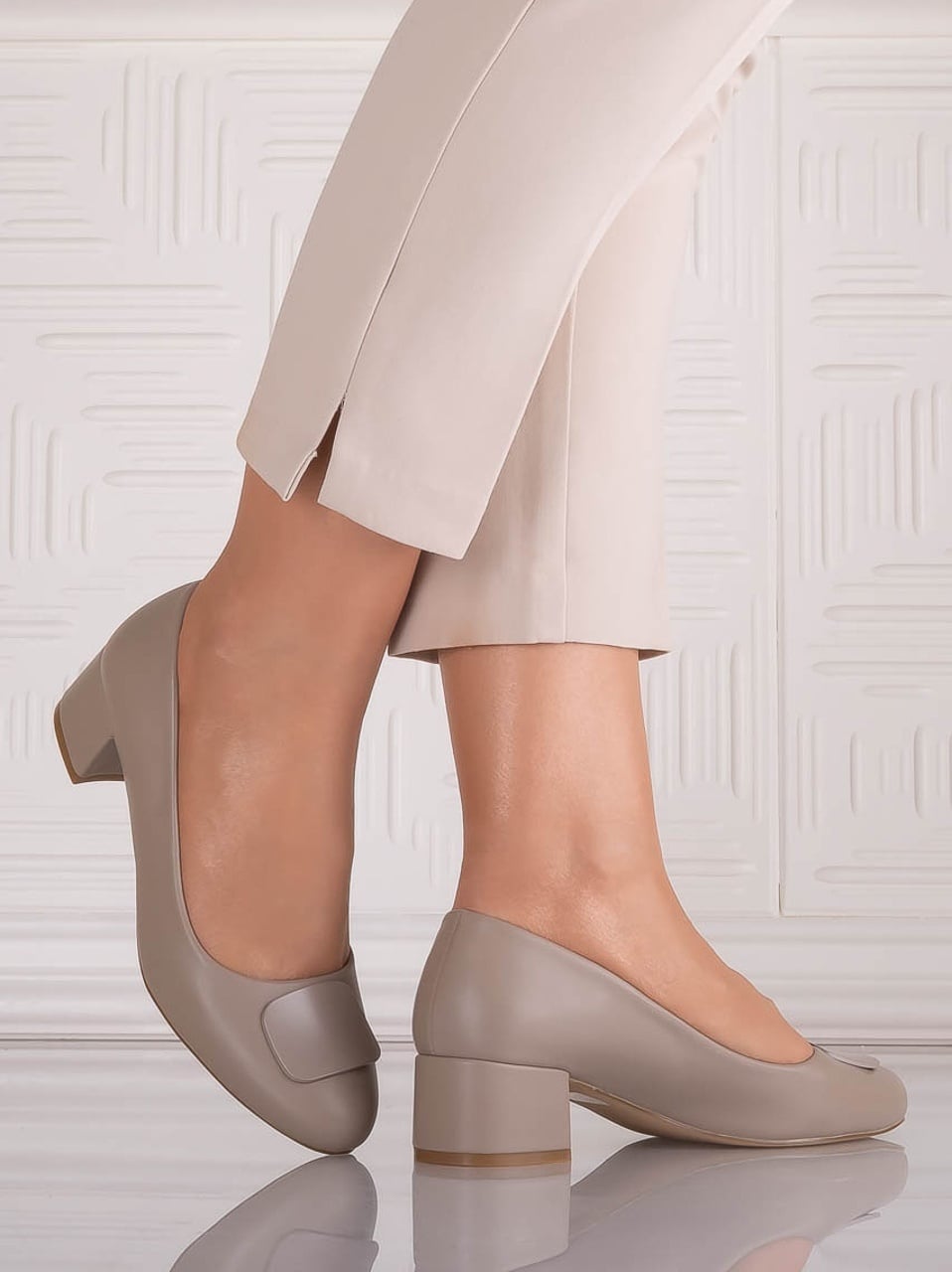 Pantofi dama Kaki din Piele Ecologica Mariva - poza 3