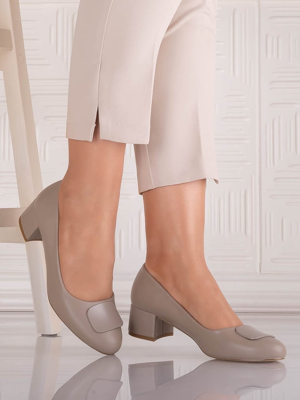 Pantofi dama Kaki din Piele Ecologica Mariva - poza 4